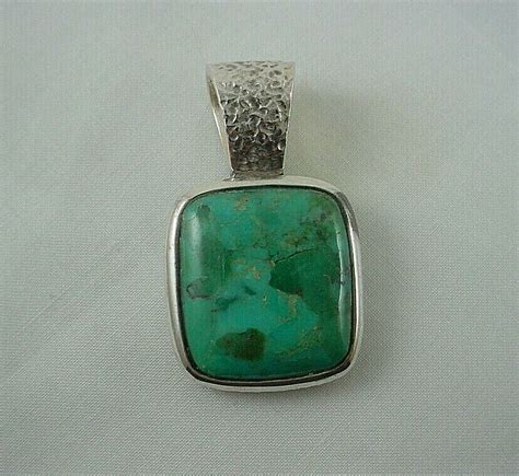 Sterling Silver 925 Signed NK Thailand Turquoise Pend Gem