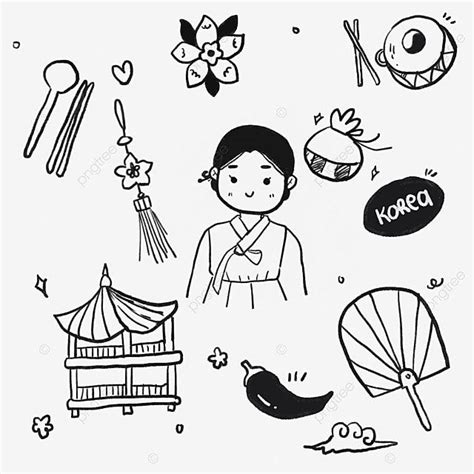 Hand Drawn Doodle Traditional Korean, Hand Drawing, Doodle Drawing ...