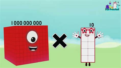 Multiplication Of Numberblocks Big Numbers Multiplying Giant Numbers Pt2 Youtube