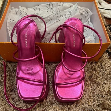 Hot Pink Naked Wolfe Wrap Ankle Platform Heels Size Depop