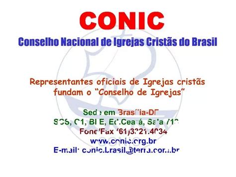 Ppt Conic Conselho Nacional De Igrejas Crist S Do Brasil Powerpoint