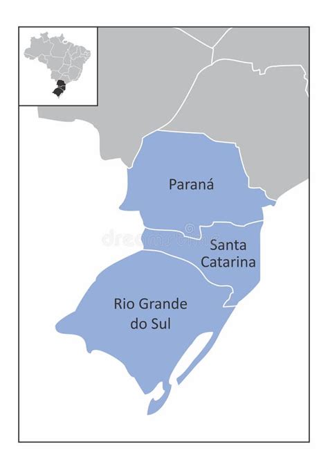 Mapa Da Regi O Sul Do Brasil Ilustra O Stock Ilustra O De Isolado