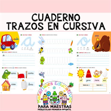 Cuaderno De Trazos En Cursiva Materiales Educativos Para Maestras