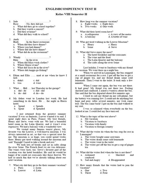 Ulangan 2 Kelas 8 Semester 2 Pdf Moon