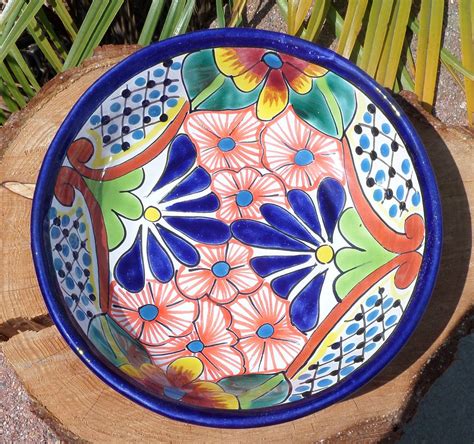 Mexican Pottery Talavera Mexican Pottery Large Bowl Hand Painted