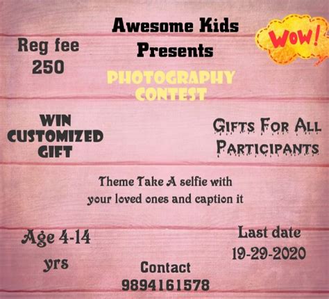 Awesome Kids Photography Contest Kids Contests