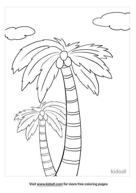 A Big Coconut Tree Coloring Page Tree Coloring Page Coloring Pages ...