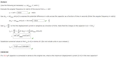 Solved A Sinusoidally Varying Voltage Is Applied Across A