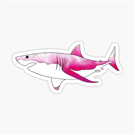 Pink Shark Sticker By Jmjmts Redbubble