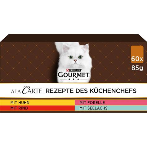 Gourmet A La Carte Nass Katzenfutter Sorten Mix 60er Pack 60 X 85g