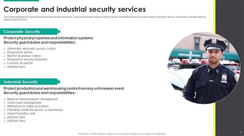 Security Guard Service Company Profile Powerpoint Presentation Slides Presentation Graphics