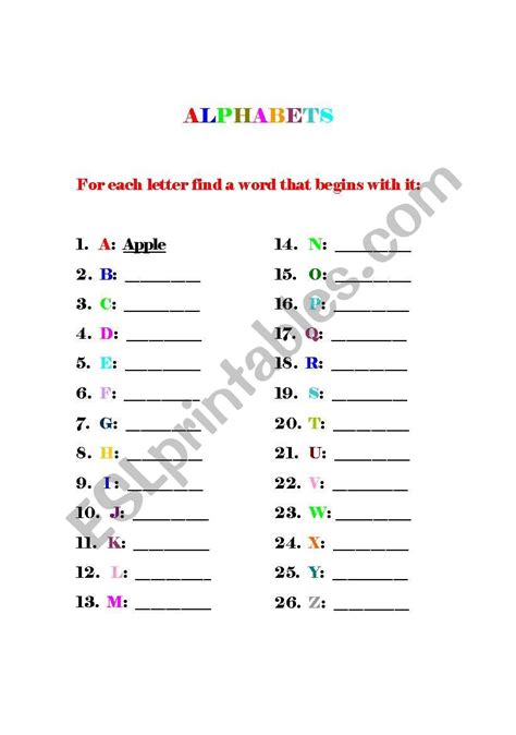 The English Alphabet Poster English Esl Worksheets For C73