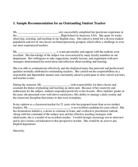 Free 8 Sample Teacher Recommendation Letter Templates In Ms Word Pdf