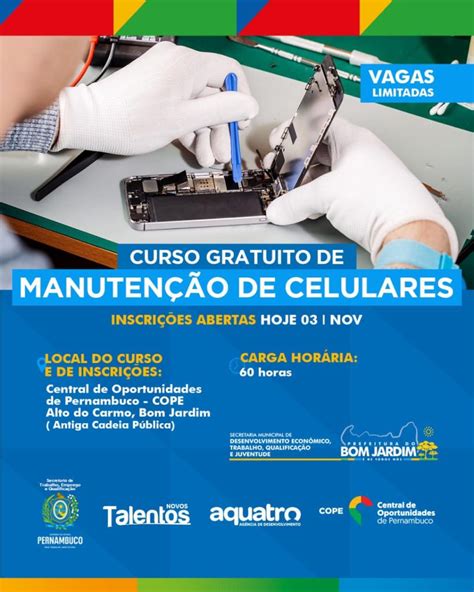 Curso Gratuito De Manuten O De Celulares Prefeitura Municipal De Bom