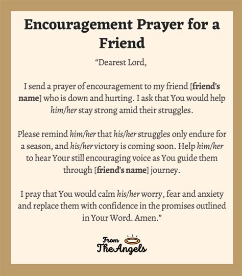 Encouragement Prayers For A Friend Strength And Hope