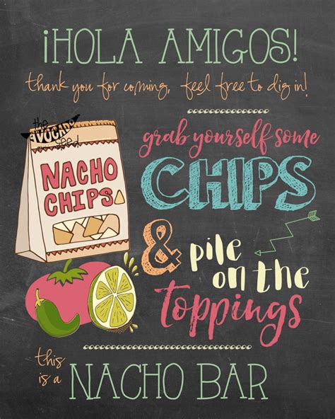 Chalkboard Nacho Bar Sign DIY Printing INSTANT DOWNLOAD - Etsy