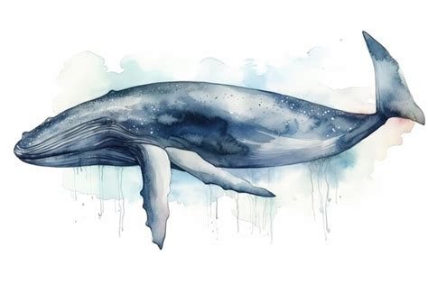 Premium AI Image | Watercolor whale illustration on white background