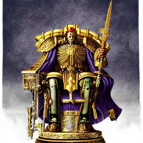 Illustration Of The Emperor On His Golden Throne Stable Diffusion