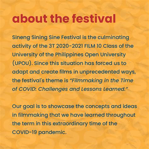 Upou Film 10 Class Hosts Sineng Sining Sine Festival University Of