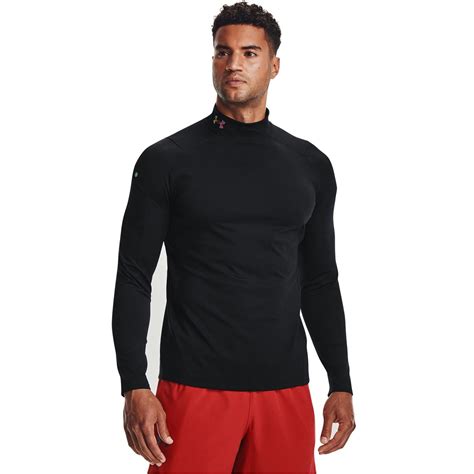 Under Armour Coolgear Rush Mock Base Layer Top Mens Long Sleeve Performance T Shirts