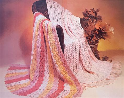 Vintage Crochet Afghan Pattern Beautiful Bobbles Etsy