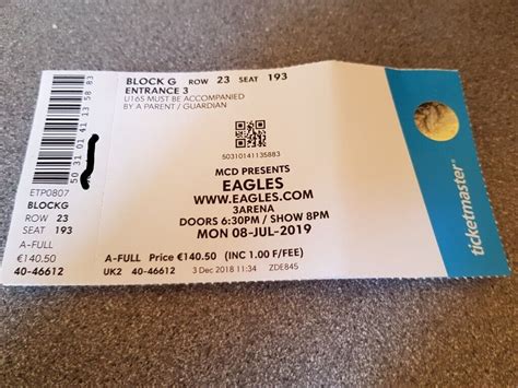 Eagles Ticket 3Arena Dublin 8 July 2019 | in Londonderry, County ...