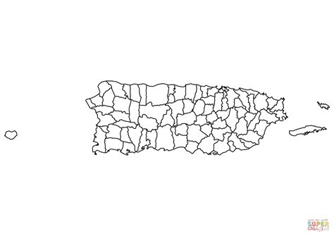 Dibujo De Mapa Mudo De Puerto Rico Con Condados Para Colorear Dibujos Para Colorear Imprimir