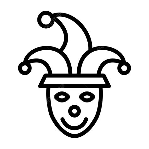 Jester Line Icon Vector Jester Icon Clown Hat Png And Vector With