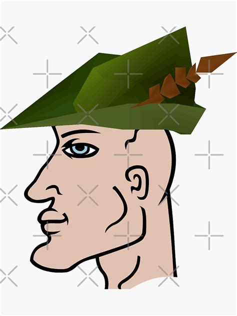 "Chad meme wearing OSRS Robin Hood hat" Sticker for Sale by ChadWizard | Redbubble