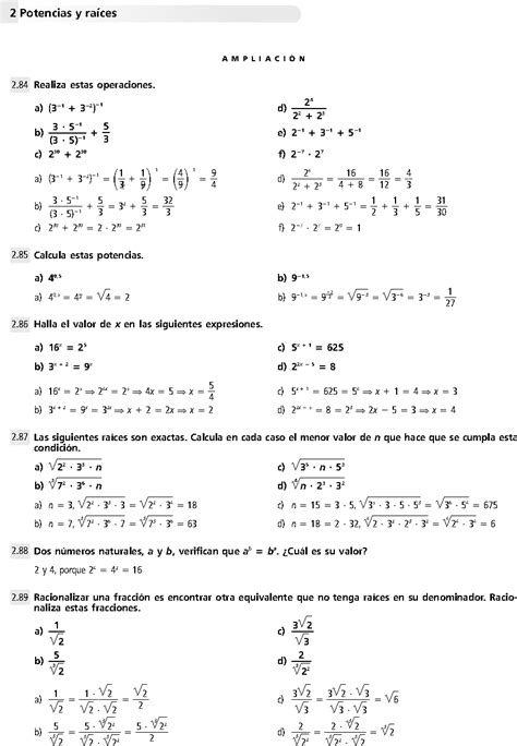 POTENCIAS Y RAÍCES EJERCICIOS RESUELTOS DE SECUNDARIA PDF