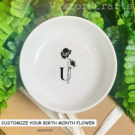 Birth Month Flower Ring Tray Etsy