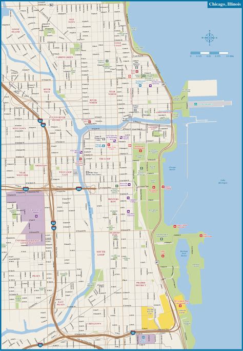 Printable Downtown Chicago Map