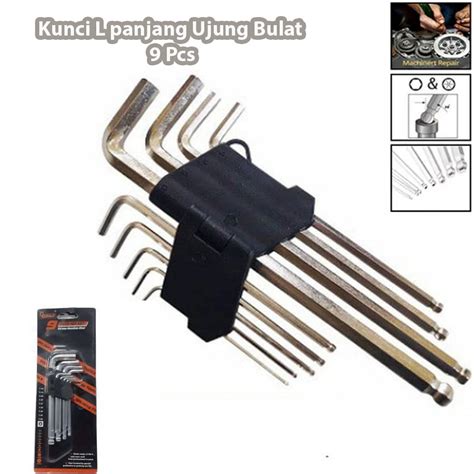 Jual Kunci L Panjang Set In Pc Ujung Bulat Hex Key Wrench Tool