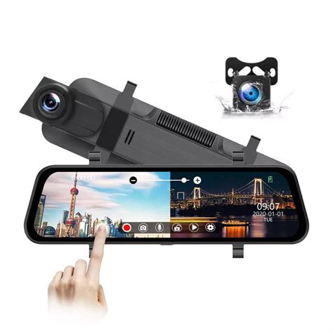 Polegada Stream Media Car Dvr Recorder P Dual Lens Hd Black Box