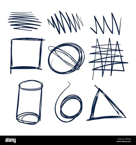 Random Scribbles Set Hand Drawn Scribbles Doodle Vector Set Ink Pen