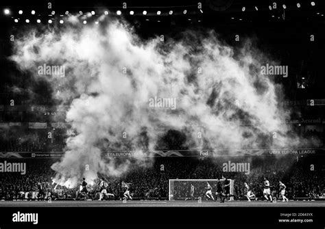 Fans Let Off Flares In Stands Hi Res Stock Photography And Images Alamy