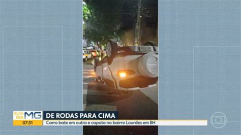 Carro Bate E Capota No Bairro De Lourdes Em BH Bom Dia Minas G1