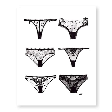 Panty Print Lingerie Art Bathroom Wall Decor Lingerie Wall Etsy