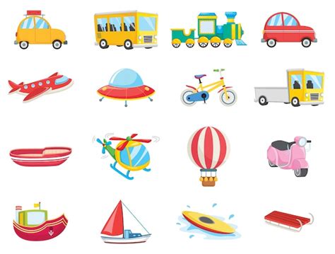 Premium Vector Set Of Transportation Vehicles