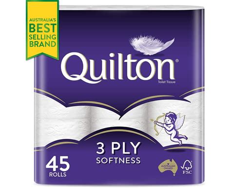 Quilton 3 Ply Toilet Tissue 180 Sheets Per Roll 11x10cm Pack Of 45