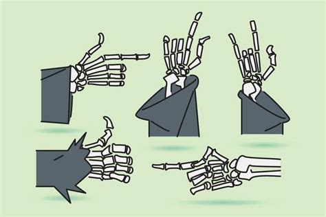 Skeleton Hand Middle Finger Vector Art Icons And Graphics For Free