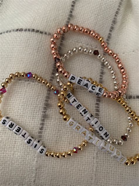 Custom Word Bracelet Personalized Bracelet Name Etsy