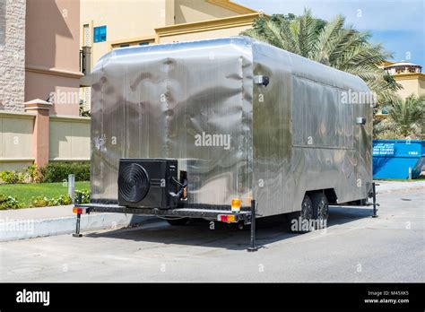 Diy Camping Rv Awning Trailer Hand Made Stock Photo Alamy