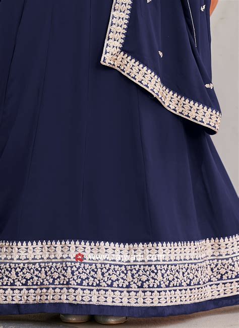 Designer Navy Blue Anarkali Suit