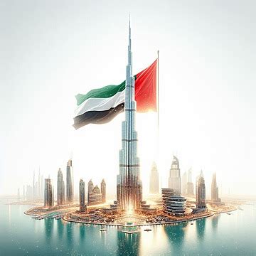 Burj Khalifa National Day Uae Flag Vector Image Greeting Background