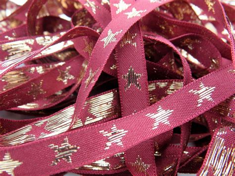 Galaxy Metallic Woven Stars Berisfords Christmas Ribbon Colours