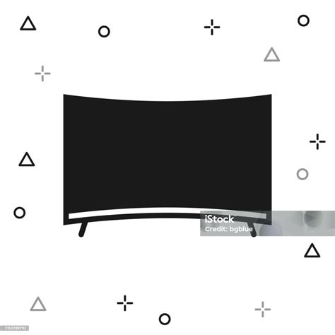 Curved Tv Icon On White Background Stock Illustration Download Image