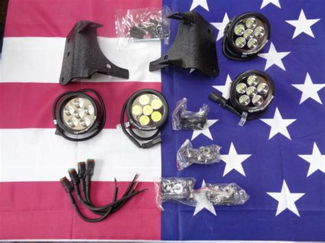 Rugged Ridge Pillar Mount Quad Round Led Light Kit Wrangler Tj