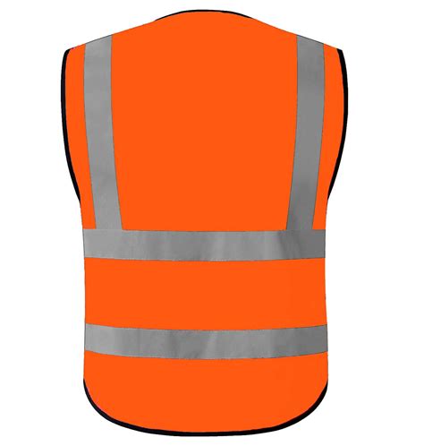 High Visibility Safety Vest Sleeveless Velcro Fastening Orange Size L North Sea Workwear