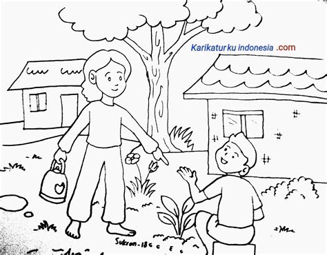 Mewarnai Gambar Lingkungan Sekitar Rumah Mewarnai Gambar Riset